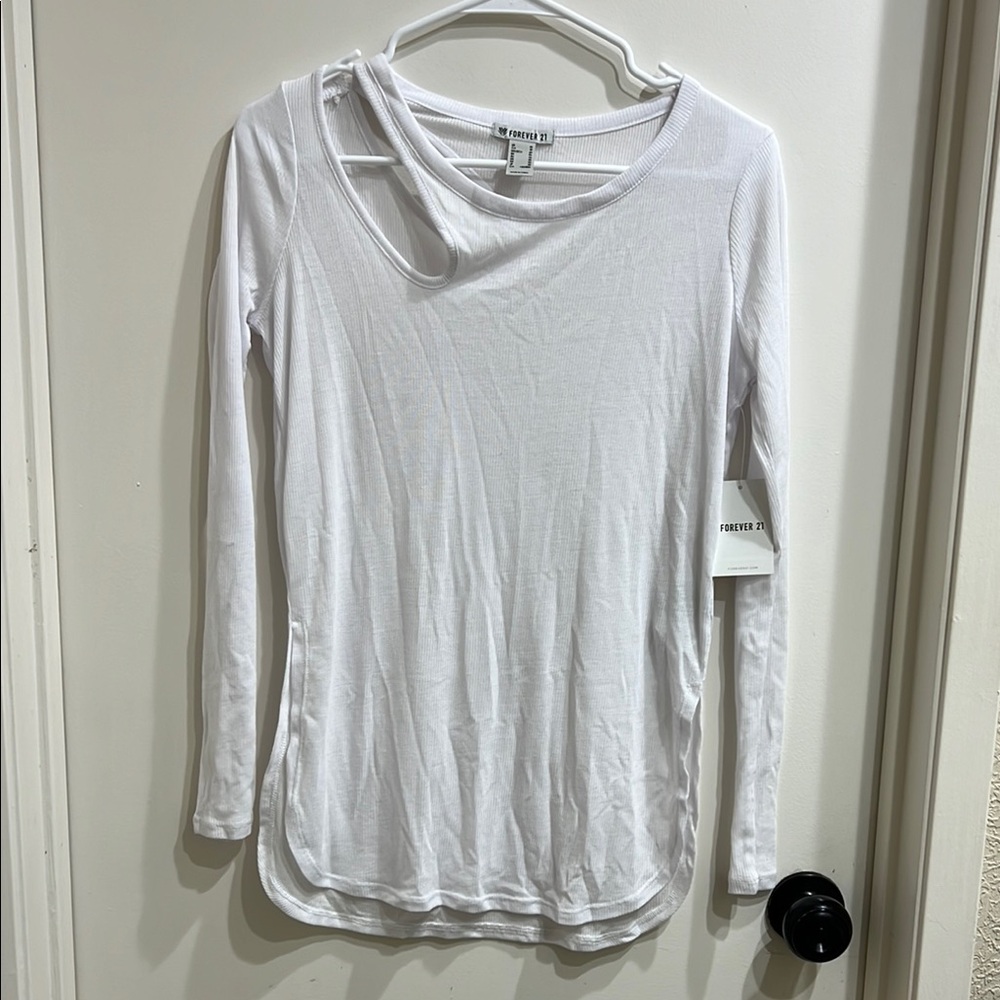 Forever 21 White Long Sleeve Top